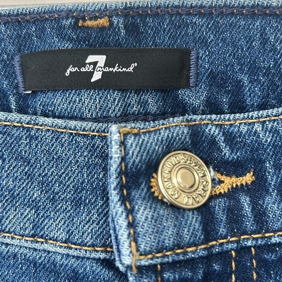 7 For All Mankind  Logan Stovepipe Explorer Jeans size 33 classic blue straight - Picture 8 of 15